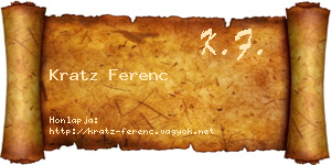Kratz Ferenc névjegykártya