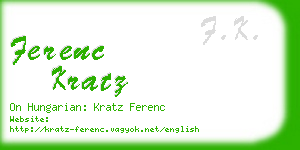 ferenc kratz business card